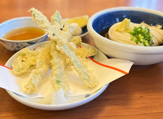 アスパラ天ぶっかけ始まります！